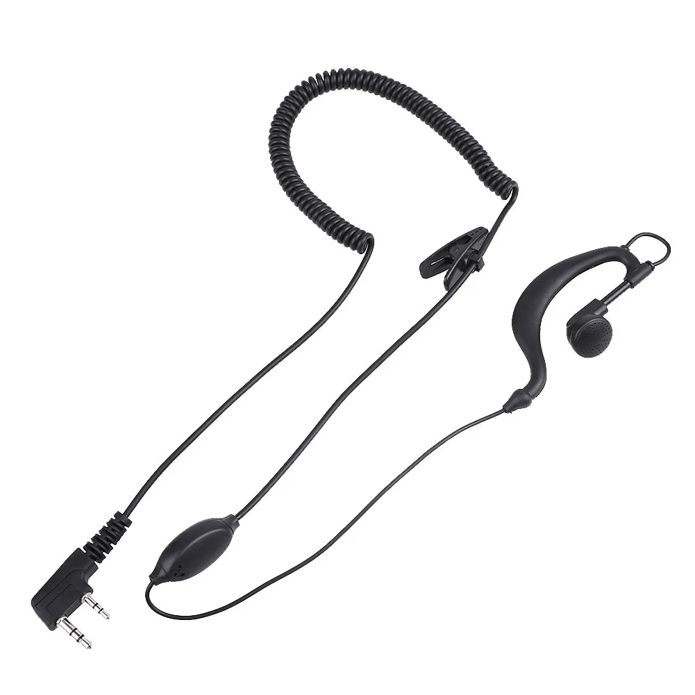 

2-Pin Ear Clip Headset Coiled Earpiece with MIC For Baofeng Two Way Radio