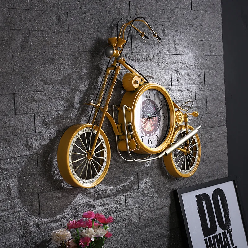 Large Wall Clock Creative Motorcycle Wall Watch Living Room 