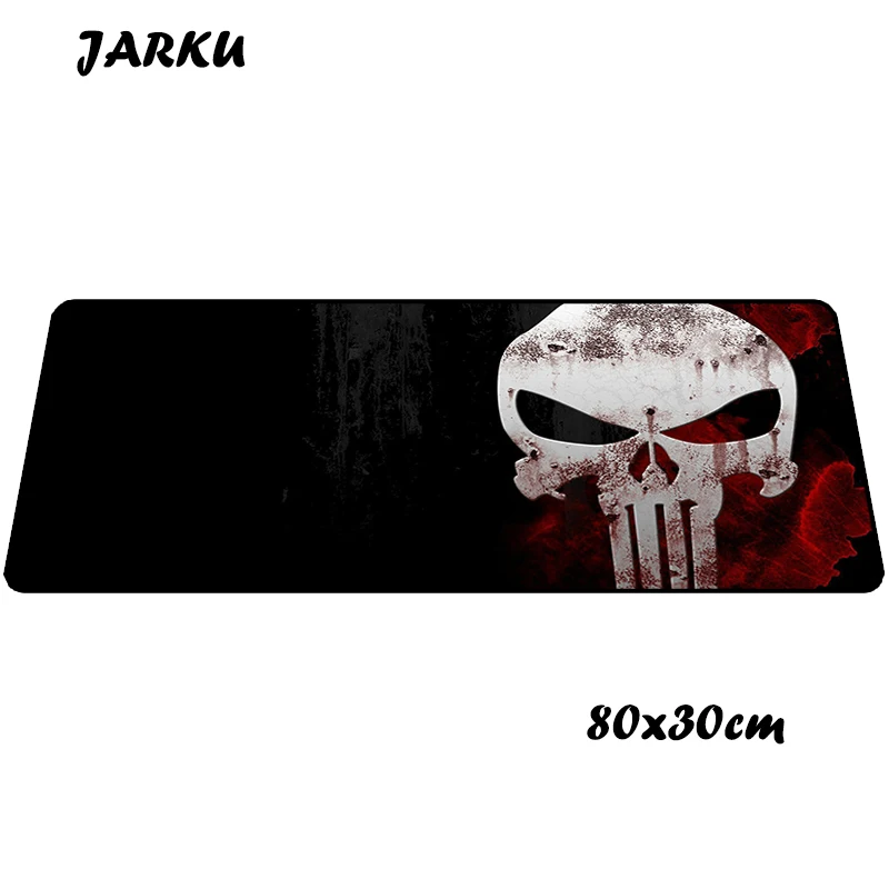 Каратель Череп коврик для мыши 80x30 см xl игровой коврик для мыши геймер Коврик Для Мыши Компьютерный цветной стол коврик для мыши ноутбука большие игровые коврики - Цвет: size 800x300x2mm