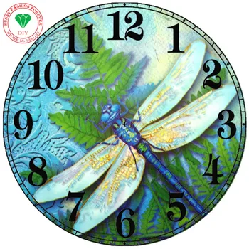 

Diamond Embroidery Landscape dragonfly Clock Diamond Painting Cross Stitch Picture Rhinestones Full Square Diamond Mosaic Kits