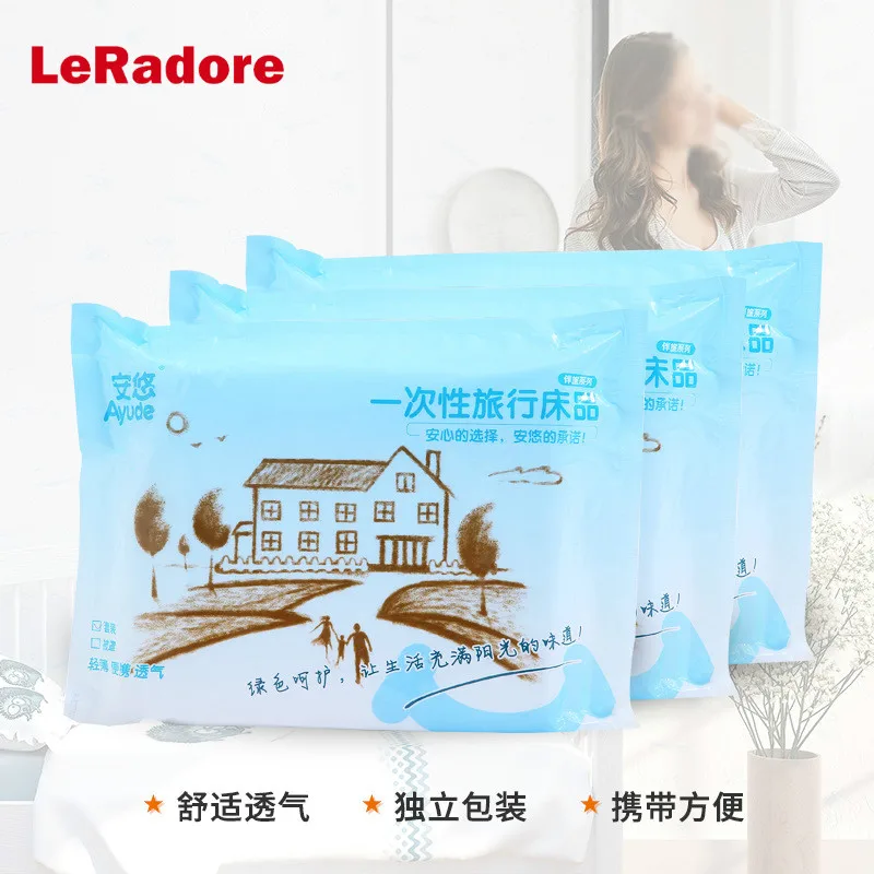 

LeRadore Travel Hotel Disposable Bed Set 3 pieces For Single Bed Full Size Non-woven fabric Bedding Set Duvet Cover Set On Sale