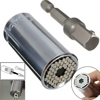 

New Tv Multi-function Gator Grip Hand Tool Universal Socket Wrench Power Drill Adapter Hot Sale Reflex Grip 7-19mm