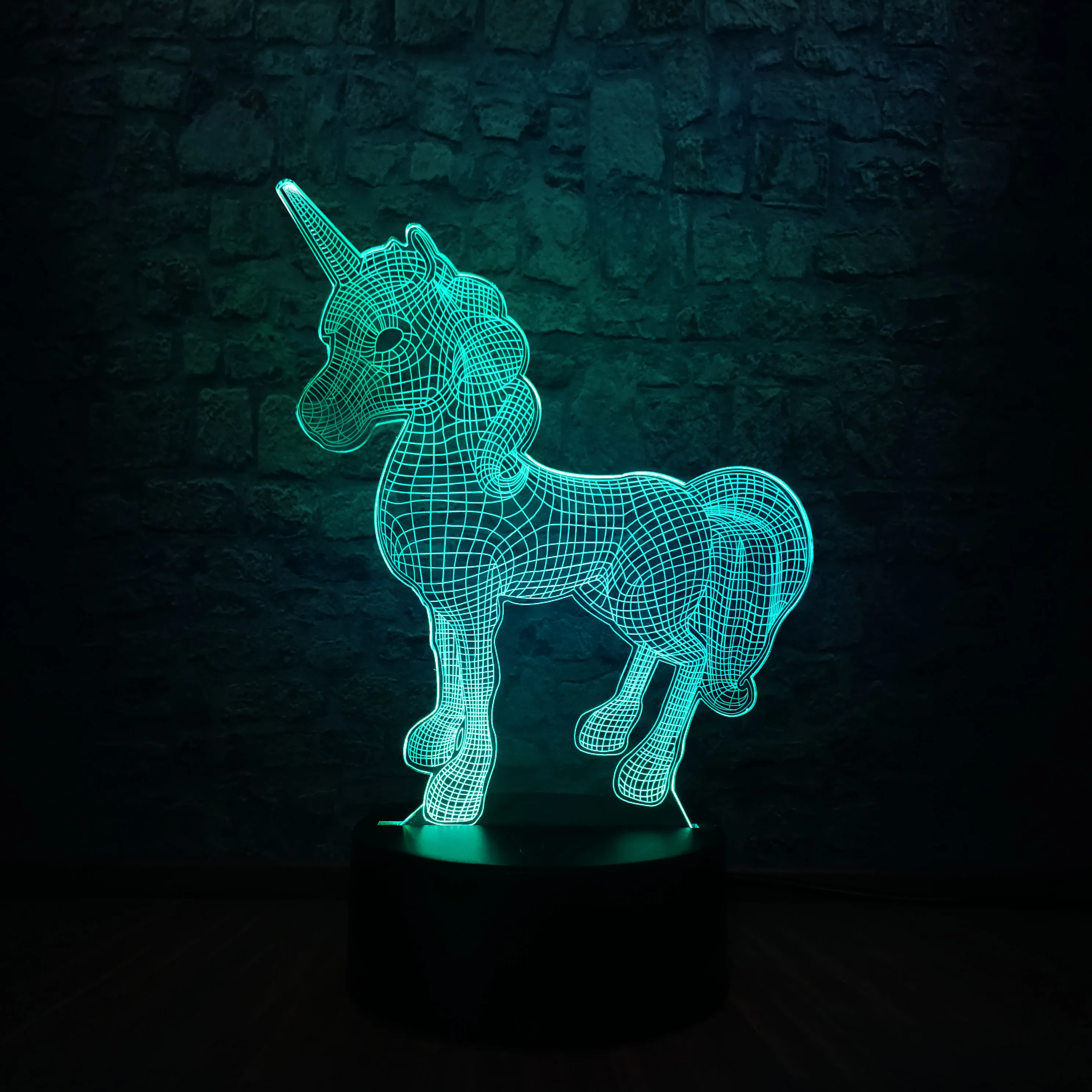 Мультяшные животные кавайный Единорог 3D Светодиодная лампа домашний Ночник