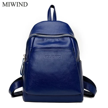 

2017 MIWIND Women Backpack Genuine Leather Backpacks Softback Bags Brand Name Bag Cow Leather Backpacks Girls Backpack WUB090