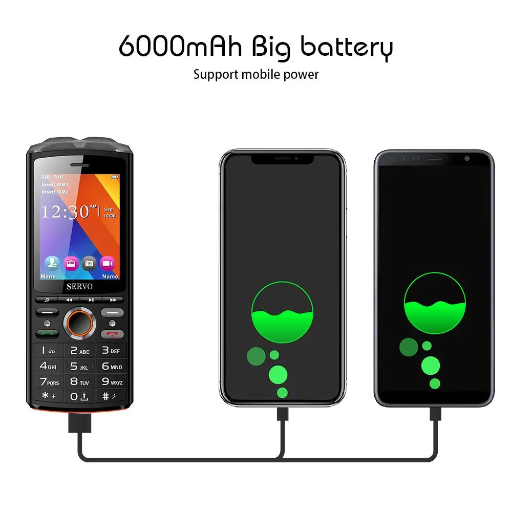 SERVO R25 2," мобильный телефон две sim-карты с TWS беспроводные наушники Bluetooth 5,0 сотовый телефон 6000 мАч банк питания GSM WCDMA GPRS
