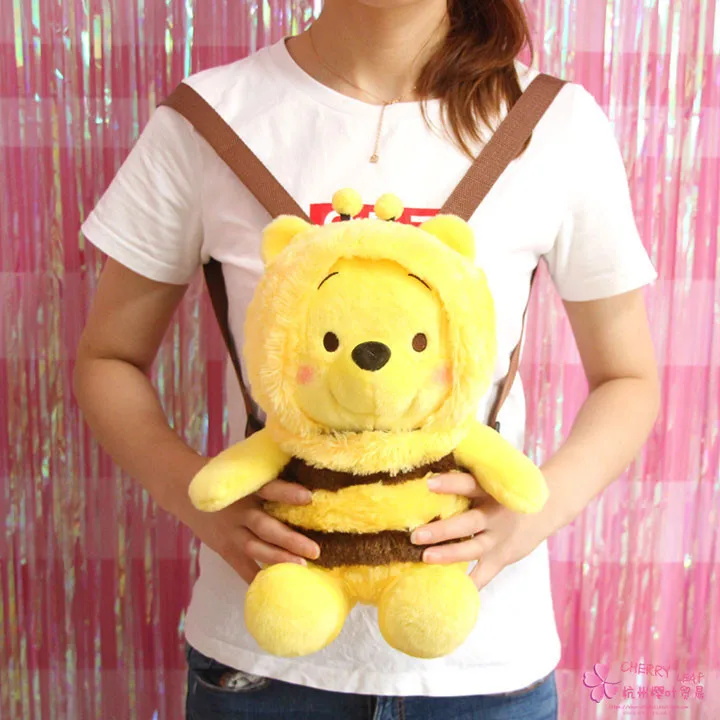 

IVYYE 1PCS 30CM Bee Bear Plush Backpack Cartoon Bags Stuffed Fluffy Dolls Backpacks Kids Child Unisex New Gifts