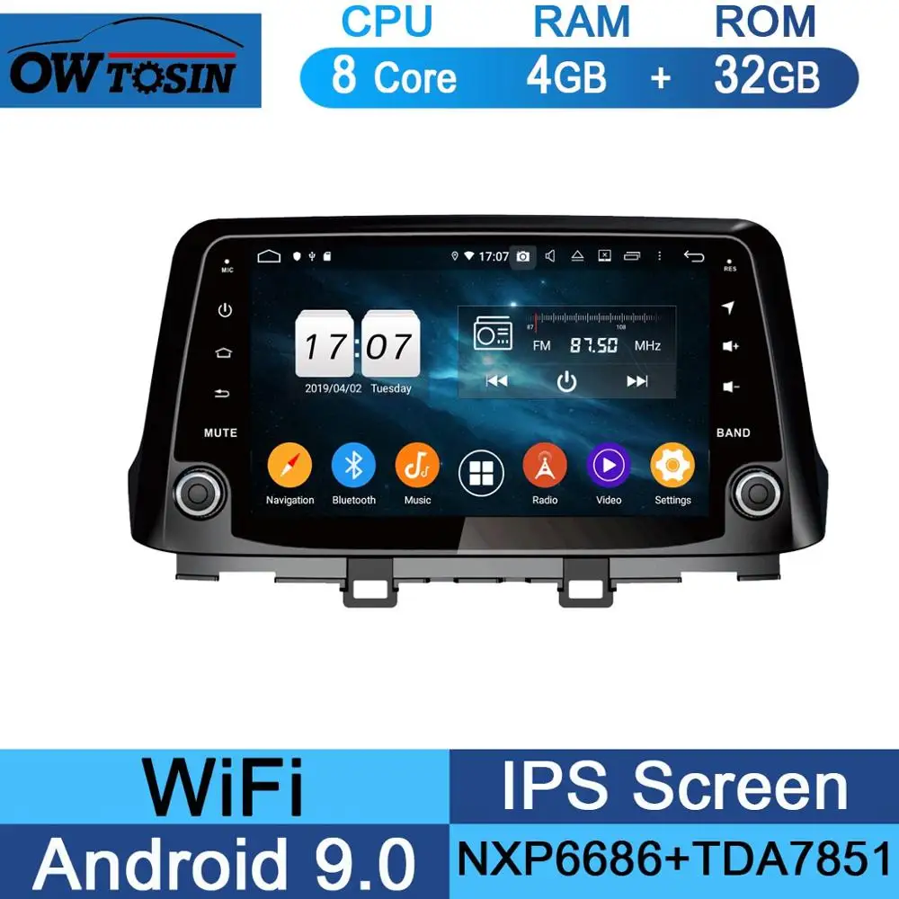 32G " ips 8 Core 4 Гб+ 64 ГБ Android 9,0 Автомобильный мультимедийный плеер для hyundai Encino Kona gps компактное минирадио CarPlay Parrot BT - Цвет: 32G