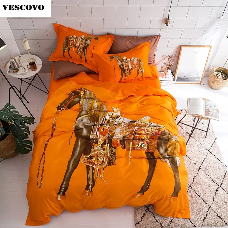 

60S Egyptian Cotton Bedding Set European Style Luxury Brand Bedclothes Bed Linen Sheet Set Queen King Size
