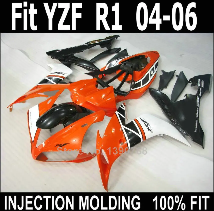 

100% подходящие обтекатели для мотоцикла Yamaha YZF R1 2004 2005 2006 Красный Черный Белый обтекатель для мотоцикла YZFR1 04 05 06 NV53