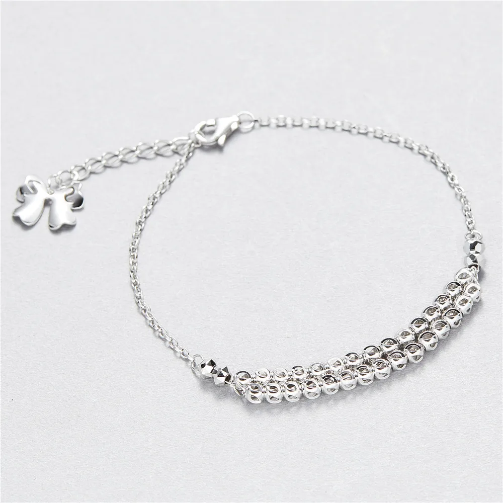 Double-deck bracelet 100% 925 Sterling Silver Jewelry fashion hypoallergenic bracelets for women gift