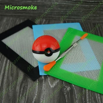 

6ml Pokeball Pokemon Herb Weed DAB Wax Silicone Container Jars Nonstick Oil Wax Silicone Mat Pad Container Jar Dab Tool Kit
