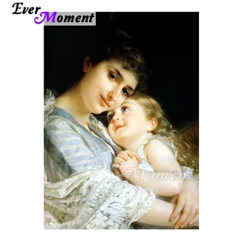 

Ever Moment Diamond Painting Mother Daughter Religion Art Bead Picture Of Rhinestone Mosaic Diamond Embroidery Decor 3F1788