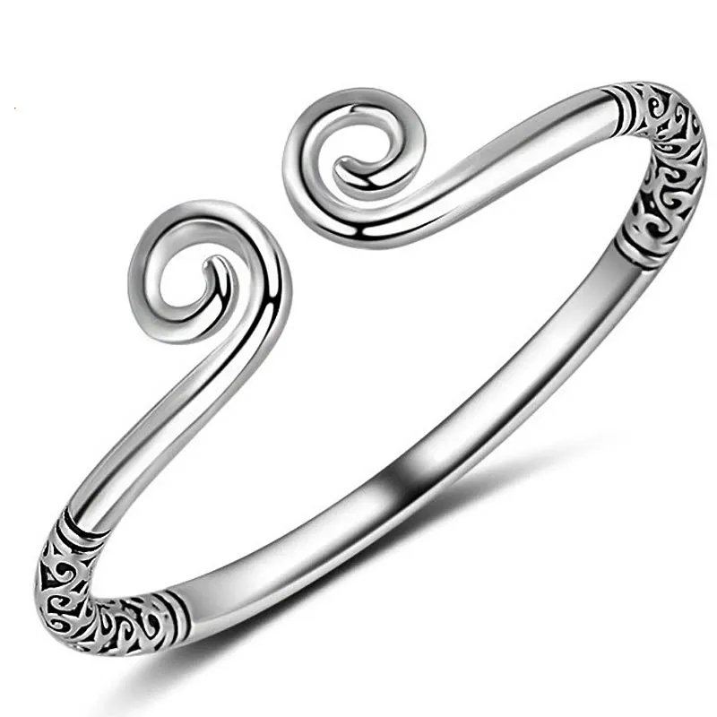

RADHORSE 999 Silver Bangles for Women Fine Jewelry Tight Spells Classic Style adjustable Bangles