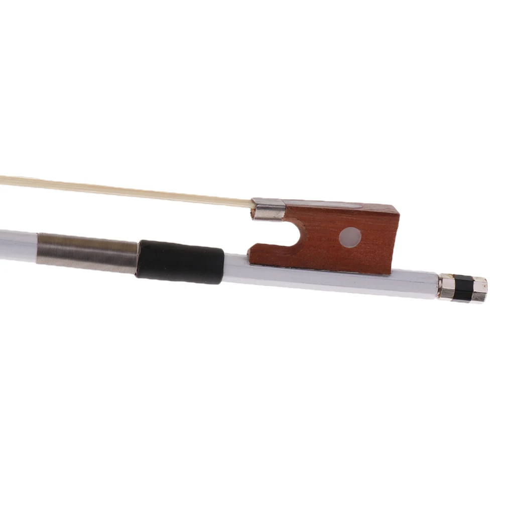 Violin Fiddle Bow 4/4 Horsehair Violin Bow Violin Accessories White