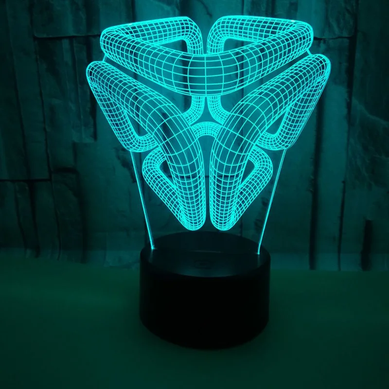 3D абстрактный Графика акрил Lamparas Атмосфера лампы творческий 3D Иллюзия светильник светодиодный ночь LightNovelty Освещение Украсить Дом