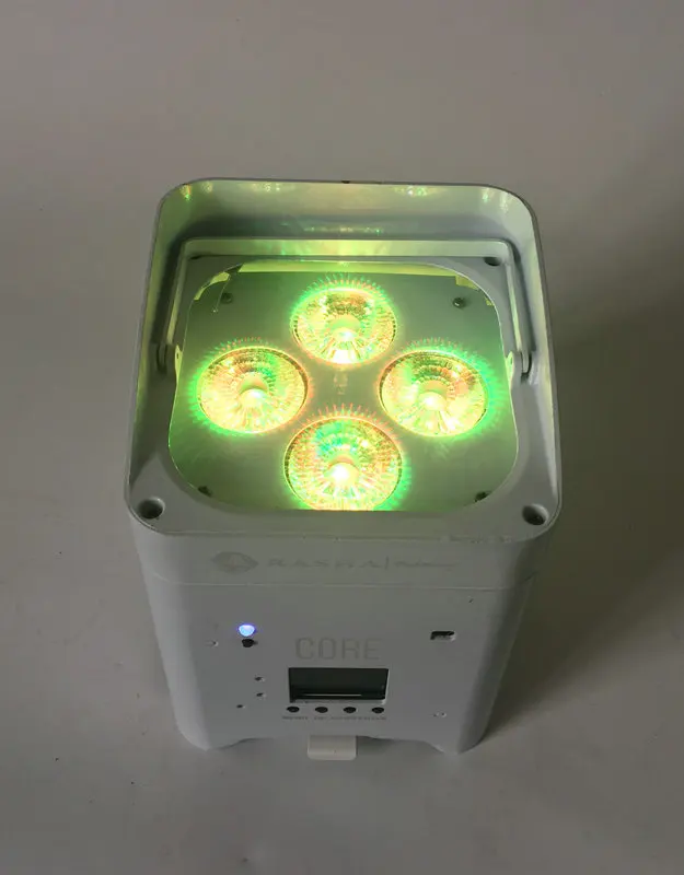 

Rasha Hot Sale Core App Mobile LED UPLIGHT 6*18W 6in1 RGBAW UV Battery Powered Wireless LED Par Light Stage Disco Projector
