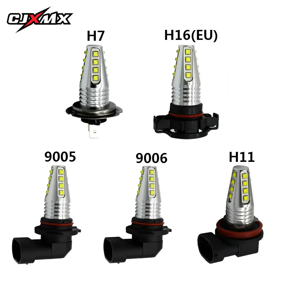 

CJXMX H7 H11/H8 H16(EU) 9005/9006 LED Fog Light Bulbs 80W 1600LM Super Bright Automobile Fog Lamps 12V 6500k Auto Driving Lights