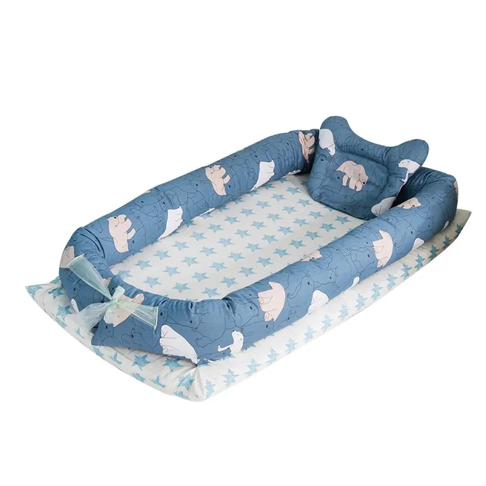 Kidlove младенческой довольно Съемная имитации сна Гнездо Детские портативный путешествия подушки кровать комплект съемные моющиеся