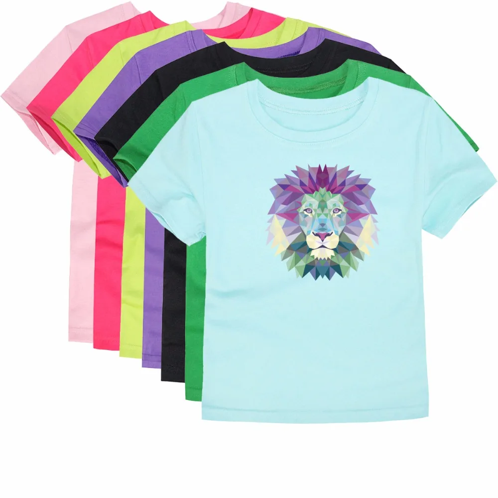 

3D Lion T Shirts Kids Cotton Tees Baby Wears Children Lion Animal T-shirts Girls Tees Boys Tops for 1-14Years