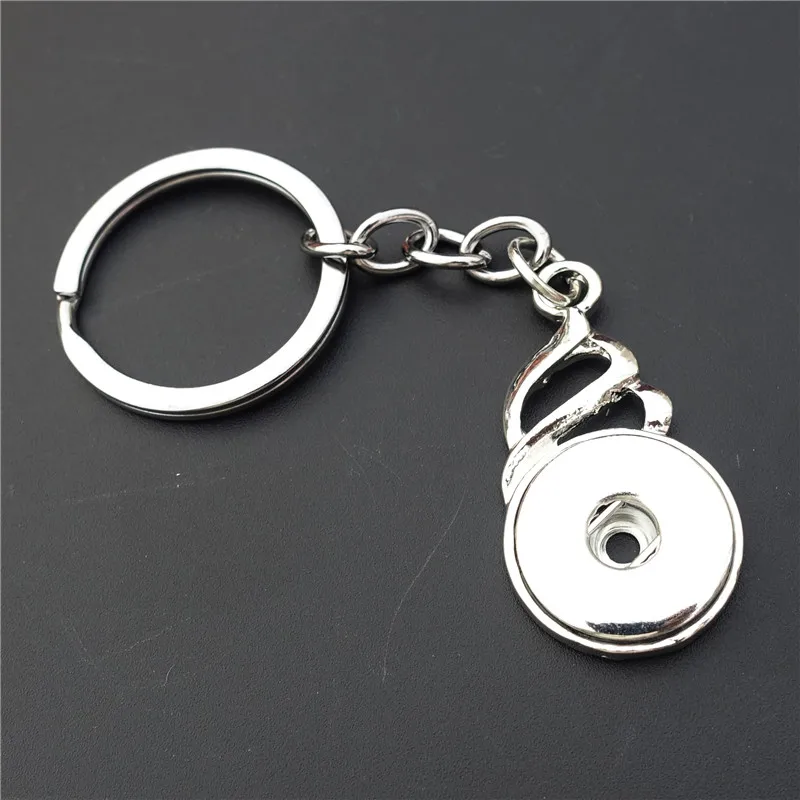 Simple Water Drop Keychain 18mm Snap Buttons Keyring Jewelry 12pcs/lot