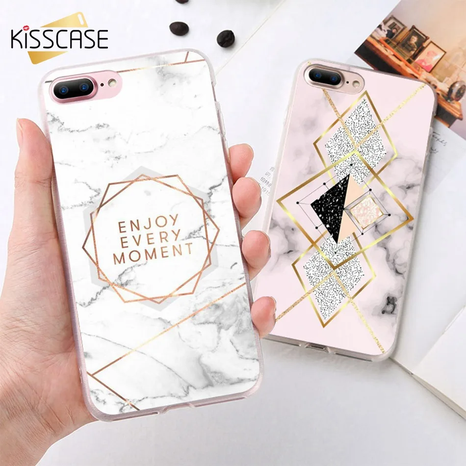 KISSCASE Phone Case For iPhone X XS Max XR 7 8 Plus Luxury Soft TPU Marble Matte Text 5 5S SE 6 6S Fundas Coque |