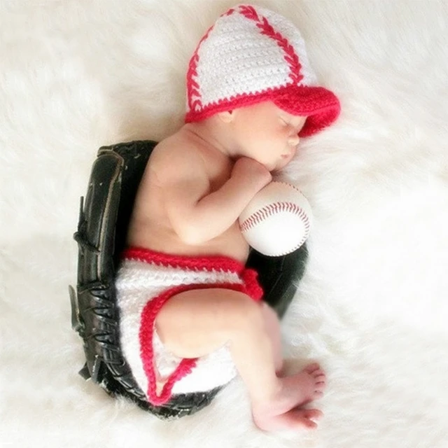 Newborn Photography Baby Baseball Costume Baby Photo Props Crochet Hat Outfits  Infant Picture New Born Fotografia Christmas Gift - Kids Hats & Caps -  AliExpress