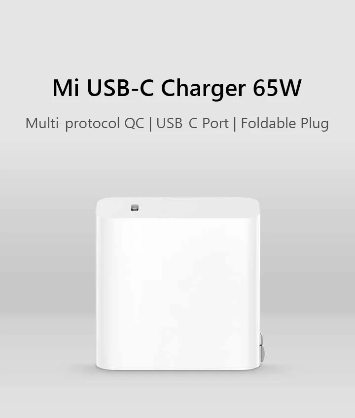 Xiaomi Mi USB-C зарядное устройство 45 Вт макс умный выход type-C порт USB PD 2,0 Быстрая зарядка QC 3,0 Подарочный кабель