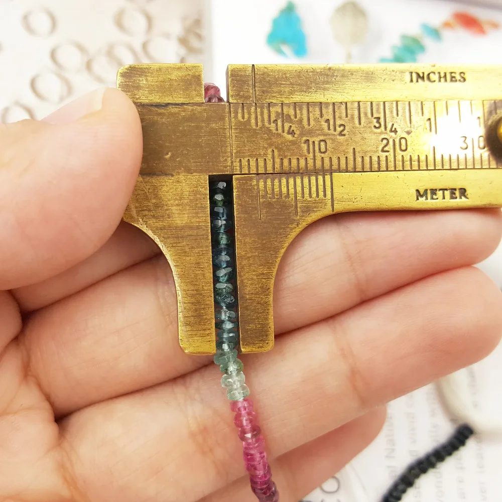 Lii Ji Яркие качественные многоцветные граненые плоские круглые турмалиновые Бусины 1,5x3 мм DIY Изготовление ювелирных изделий ожерелье браслет приблизительно 36 см