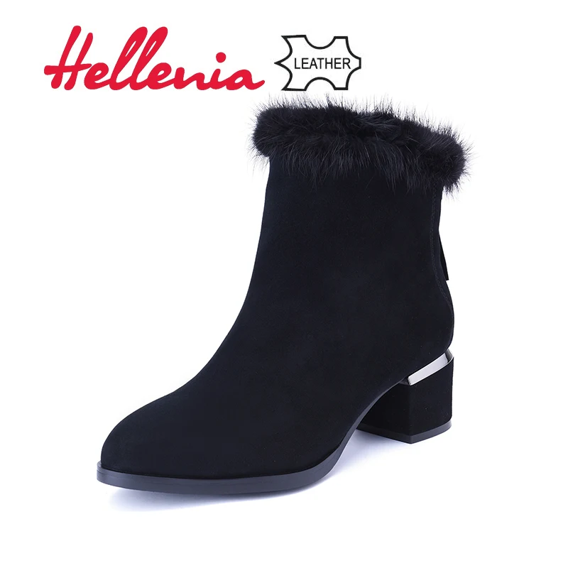 Hellenia/Новые модные ботинки из натуральной шерсти с бархатной подкладкой Сезон
