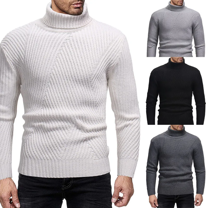 Свитера, пуловеры Для мужчин 2018 мужские брендовые Повседневное тонкие свитера Для мужчин одноцветное Цвет хеджирования водолазка Для