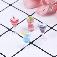 1:12 Кукольный дом треугольник коктейльный стеклянный кукольный домик Миниатюрные аксессуары красочный стеклянный Кубок Бар напитки