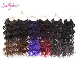 Sallyhair вьющиеся Senegaless твист косы 35 корней/Упаковка 1 упак./лот 14 вязаный крючком Ombre синтетическое плетение волос