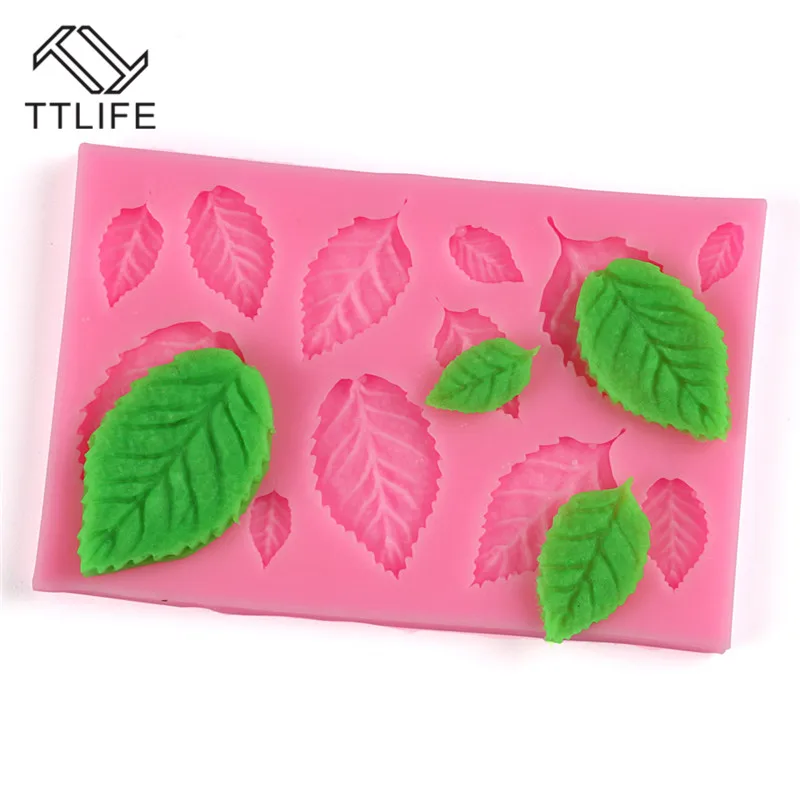 

TTLIFE DIY Tree Leaf Press Molding Silicone Mold Cake Decorating Fondant Molds Cake 3D Leaves Chocolate Candy Fimo Clay Mould