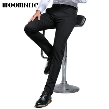 

Pant Full Length Trousers Pure color Slim Fit Business Youth Men Autumn Winter MOOWNUC Casual Men Gentleman Fashion MWC Straight