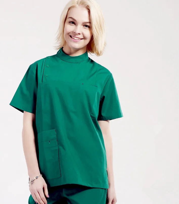 2018 Unisex dental clinic & hospital medical scrub set doctors round