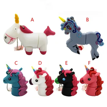 

cute Cartoon animal Unicorn 6 style pendrive 4GB 8GB 16GB 32GB Stick USB Flash Drive