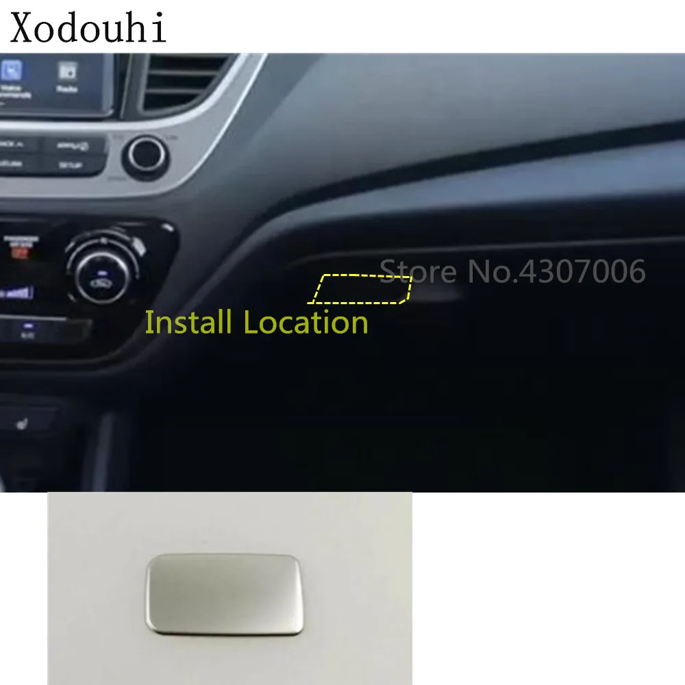 

car body Stainless steel co-pilot glove storage box front trim lamp panel frame 1pcs for Hyundai Solaris Accent 2017 2018 2019
