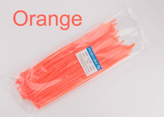 Orange 100 шт. 4*250 кабельные стяжки красочные самоконтрящаяся нейлон проводки Аксессуары кабельные стяжки - Цвет: Orange