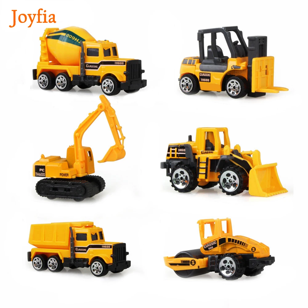 

6 Types Alloy Diecast Engineering Car Model Tractor Toy Dump Truck Excavator Forklift Model Vehicles Educational Toys For Boys !