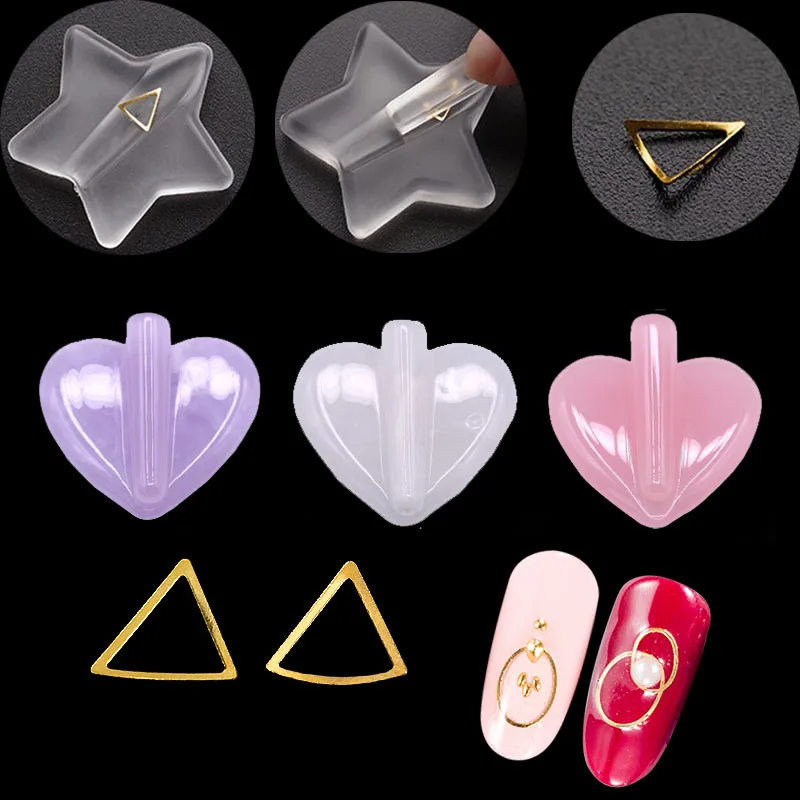 

1pc Heart Base Professional Embossed Mold Metal Frame Bending Nail Tools Transparent Acrylic Radian Bar Nail Art Equipments