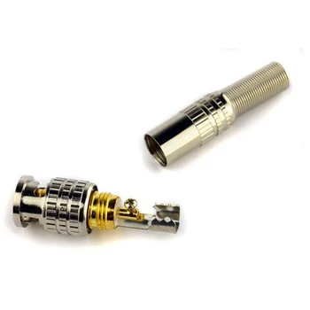 

100PCS/lot Copper Pin CCTV BNC Male video Plug Coupler Welded BNC Connector