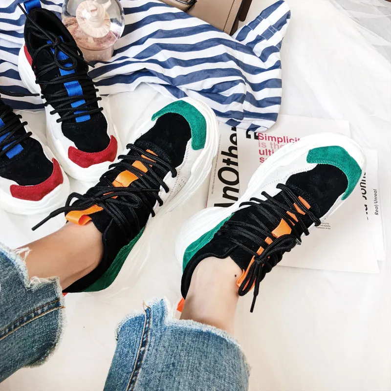 Décontractée Version Sauvage 2 En Harajuku De Sport Étudiant 1 Maille La Coréenne Casual Dames Chaussures Cuir Respirant ppYTw