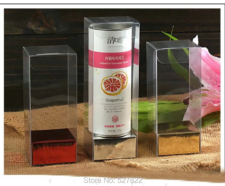 100PCS 5x5x15CM Toys Packaging Box Clear PVC Display Box Gift Boxes Perfume Daily Necessities Packing Boxes Free shipping