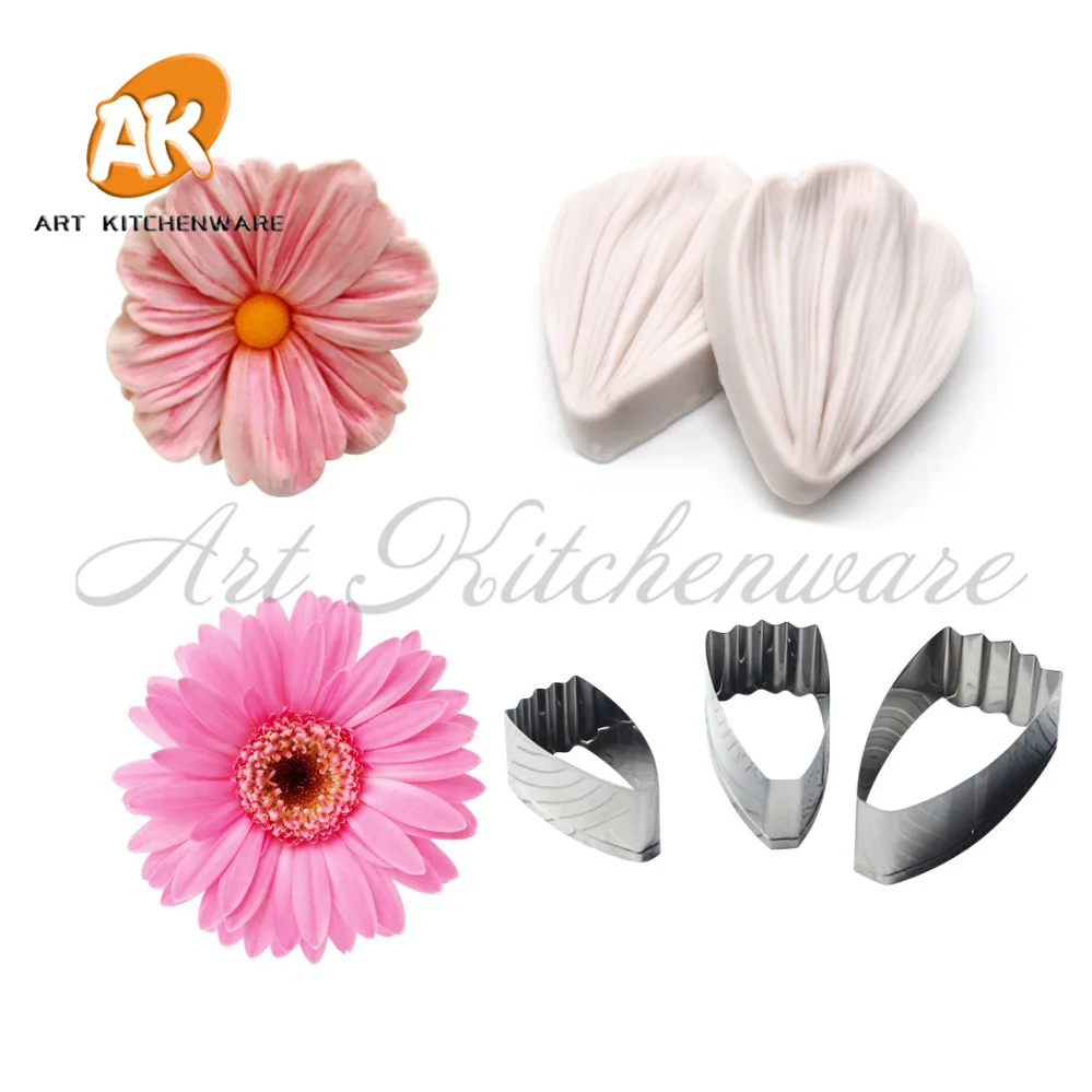 

Flower Rose Fondant Cutter+Veiner Silicone Mold Fondant Cake Mold Cookie Cutter Cake Dcorating Tools Cake Tools Pastry Cutter