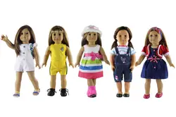 5 комплект одежды для куклы Новый стиль для 18 дюймов американская кукла платье принцессы Детские костюмы и платья