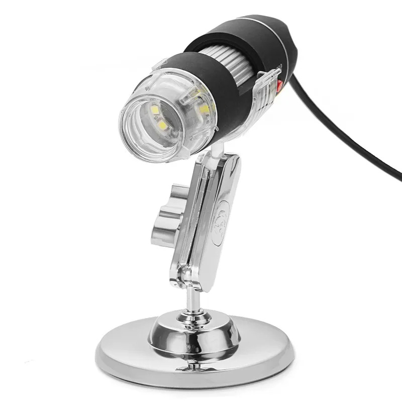 8LED 1600x USB 2MP цифровой микроскоп электронный объектив зум-светильник биологическая Лупа эндоскоп камера видео стенд