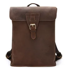 Últimas Mujeres de La Vendimia Mochila de Cuero de Caballo Loco Genuino Juventud Moda Casual Bolsa de Viaje mochila Mochilas escolares Para Las Niñas Femenina