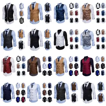 

Formal Business Suit Casual Wedding Mens Tuxedo Tops Jacket Waistcoat Party Vest