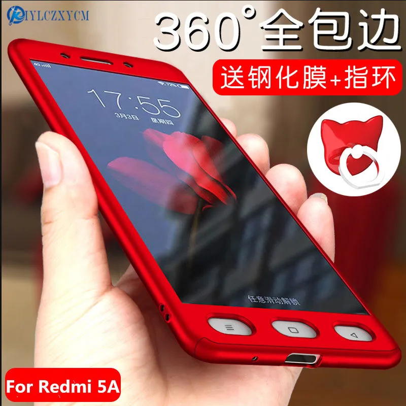 KIYLCZXYCM закаленное Стекло + PC жесткий матовый чехол для Xiaomi Redmi 5A случае 5 0 &quotПолная