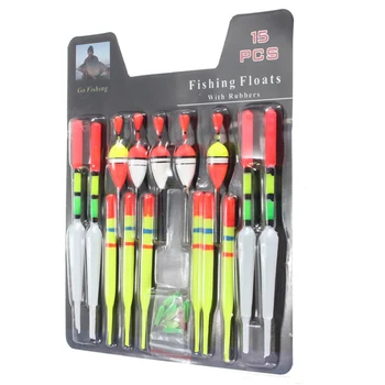 

Hot Selling 15pcs Fishing Lure Floats Pesca Bobbers Slip Drift Tube Indicator Assorted Sizes Fishing Gear Block Tube